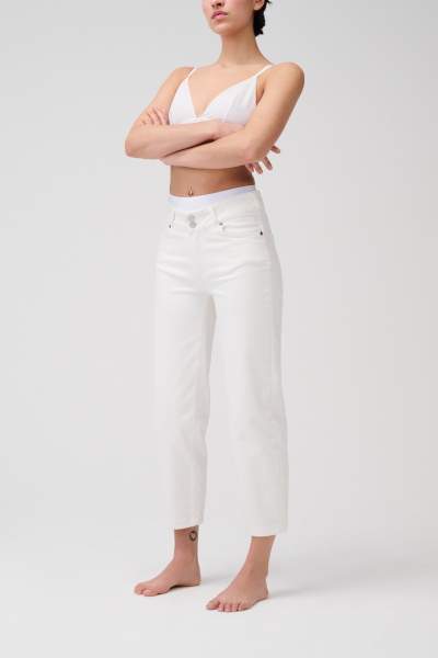 ITEM m6 Cropped High Rise Denim in der Farbe off white