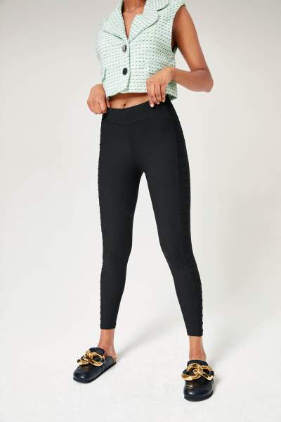 schwarze blickdichte Shape Leggings mit Baumwolle