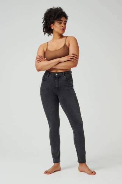 Denim High Rise Pants