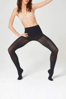 Schwarze Shape Strumpfhose mit Anti-Cellulite Effekt und Komfortbund