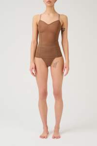 ITEM m6 All Mesh Strappy Top in der Farbe milk chocolate