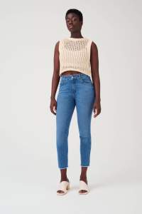 Cropped Denim High Rise Pants in der Farbe vintage blue