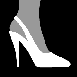Invisible heel, ideal for cut-out pumps