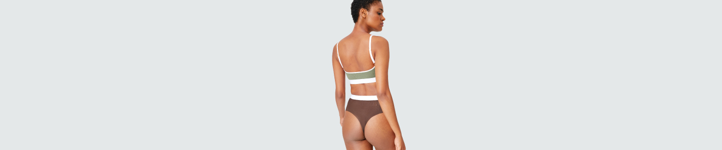 Woman wears shaping underwear for beautiful rear