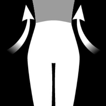 Verlässlicher Sitz mit ITEM m6 Ein Beispielbild zeigt den verlässlichen Sitz der ITEM m6 Legwear.